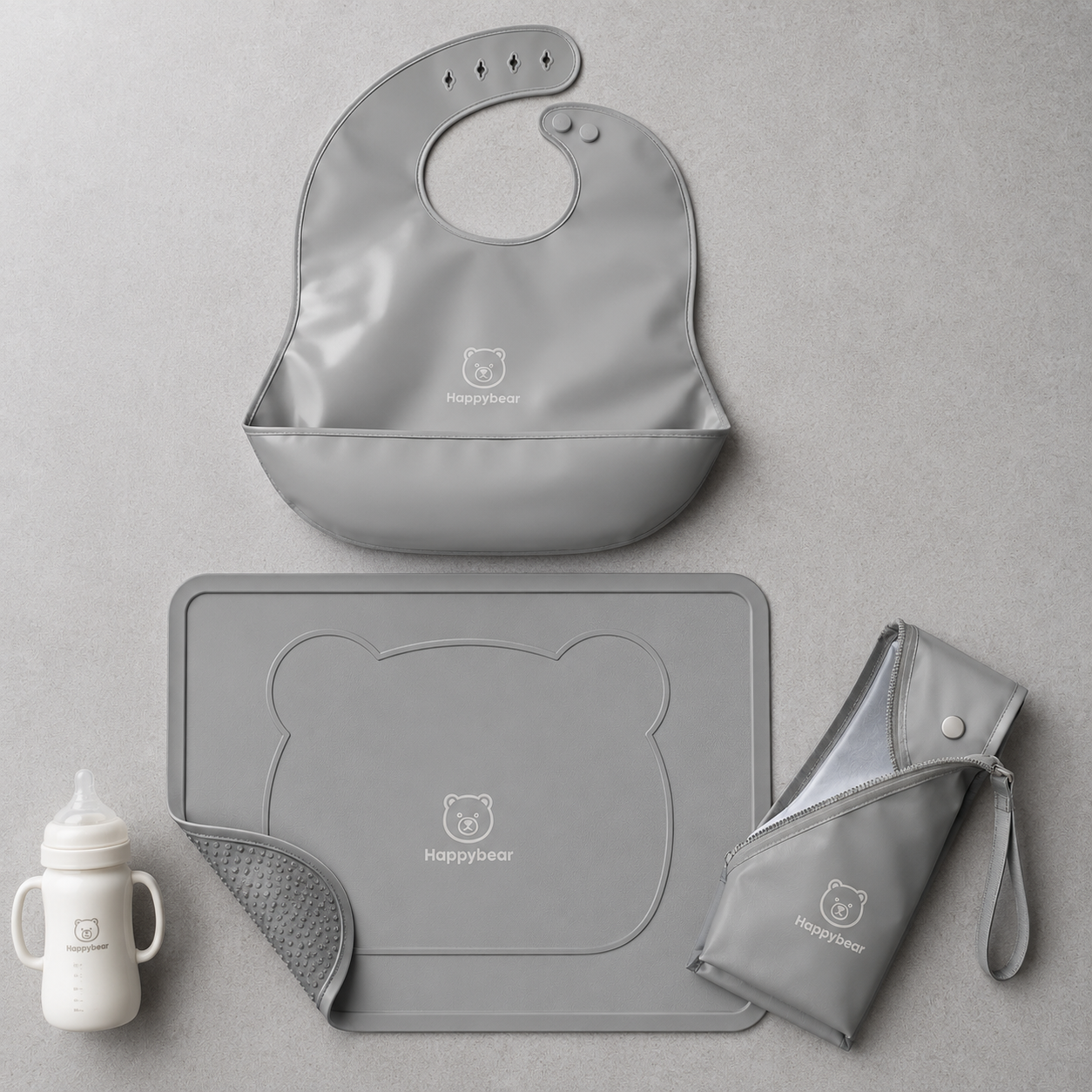 Mealtime Helper Set in Neutral Grey